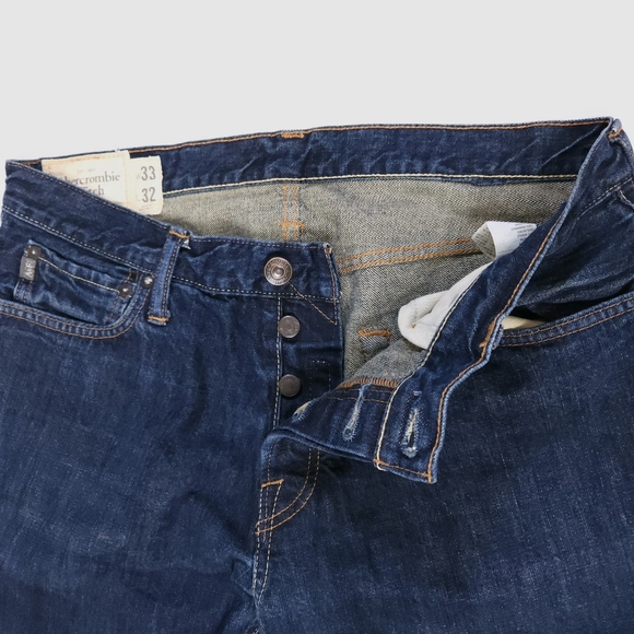 Abercrombie Dark Wash Classic Straight Blue Denim Jeans 33x26 - Picture 5 of 15